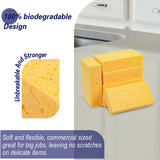 LTWHOME Extra Large Natural Cellulose Sponges 7-1/2 Inch x 4 Inch x 2 Inch Non-Scratch Durable Cleaning Sponges(Pack of 6)