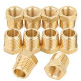 LTWFITTING Brass Hex Pipe Bushing Reducer Fittings 1/4 Inch Male x 1/8 Inch Female NPT(Pack of 10)