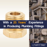 LTWFITTING Brass Pipe Hex Bushing Reducer Fittings 3/8 Inch Male x 1/8 Inch Female NPT Fuel(Pack of 200)