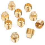 LTWFITTING Brass Pipe Square Head Plug Fittings 3/4 Inch Male NPT Air Fuel Water Boat(Pack of 10)