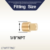 LTWFITTING Brass Pipe Square Head Plug Fittings 1/8 Inch Male NPT Air Fuel Water Boat(Pack of 500)