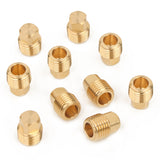 LTWFITTING Brass Pipe Square Head Plug Fittings 1/4 Inch Male NPT Air Fuel Water Boat(Pack of 10)