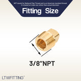 LTWFITTING Brass Pipe Square Head Plug Fittings 3/8 Inch Male NPT Air Fuel Water Boat(Pack of 50)