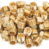 LTWFITTING Brass Pipe Square Head Plug Fittings 3/8 Inch Male NPT Air Fuel Water Boat(Pack of 50)