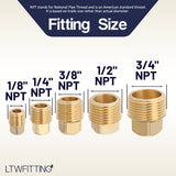 LTWFITTING Assortment Kit 1/8" 1/4" 3/8" 1/2" 3/4" NPT Male Brass Pipe Square Head Plug Set (Pack of 45)