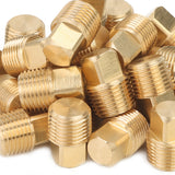 LTWFITTING Brass Pipe Solid Square Head Plug Fittings 1/8 Inch Male NPT Air Fuel Water Boat(Pack of 1000)