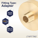 LTWFITTING Brass Pipe 2 Inch Female x 1/2 Inch Male NPT Adapter Fuel Gas Air (Pack of 5)