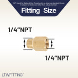 LTWFITTING Brass Pipe 1/4 Inch Female x 1/4 Inch Male NPT Adapter Fuel Gas Air(Pack of 400)