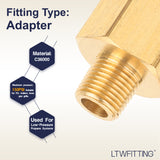 LTWFITTING Brass Pipe 3/8 Inch Female x 1/8 Inch Male NPT Adapter Fuel Gas Air(Pack of 20)