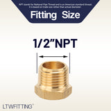 LTWFITTING Brass Pipe Hex Head Plug Fittings 1/2-Inch Male NPT Air Fuel Water Boat(Pack of 200)