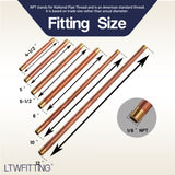 LTWFITTING Assortment Kit Total length (4-1/2" 5" 5-1/2" 6" 10" 12") x 1/8" Male NPT Brass Pipe Long Nipple Set (Pack of 12)