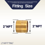 LTWFITTING Brass Pipe Close Nipple Fitting 2 Inch Male NPT(Pack of 1)