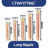 LTWFITTING Assortment Kit Total length (4" 4-1/2" 5" 5-1/2" 6") x 1/4" Male NPT Brass Pipe Long Nipple Set (Pack of 19)