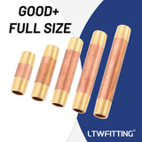 LTWFITTING Assortment Kit Total length (1-1/2" 2" 2-1/2" 3" 3-1/2") x 1/4" Male NPT Brass Pipe Long Nipple Set (Pack of 25)