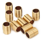 LTWFITTING Brass Pipe Close Nipple Fitting 1/2 Inch Male NPT(Pack of 10)