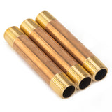 LTWFITTING Brass Pipe 4-1/2 Inch Long Nipples Fitting 1/2 Inch Male NPT Air Water(Pack of 3)