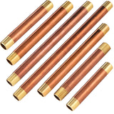 LTWFITTING Assortment Kit Total length (5" 5-1/2" 6" 7" 8" 10" 12") x 1/2" Male NPT Brass Pipe Long Nipple Set (Pack of 7)