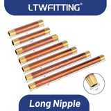 LTWFITTING Assortment Kit Total length (5" 5-1/2" 6" 7" 8" 10" 12") x 1/2" Male NPT Brass Pipe Long Nipple Set (Pack of 7)