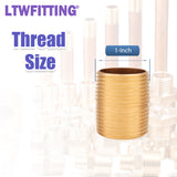 LTWFITTING Assortment Kit 1" 1-1/4" 1-1/2" 2" NPT Male Brass Pipe Close Nipple Set (Pack of 12)