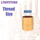 LTWFITTING Assortment Kit 1" 1-1/4" 1-1/2" 2" NPT Male Brass Pipe Close Nipple Set (Pack of 12)