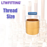 LTWFITTING Assortment Kit 1" 1-1/4" 1-1/2" 2" NPT Male Brass Pipe Close Nipple Set (Pack of 12)