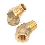 LTWFITTING Brass Pipe 45 Deg 1/2 Inch NPT Street Elbow Forged Fitting Fuel Air Boat(Pack of 2)