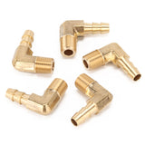 LTWFITTING 90 Degree Elbow Brass Barb Fitting 1/4 ID Hose x 1/8-Inch Male NPT Air(Pack of 5)