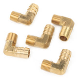 LTWFITTING 90 Degree Elbow Brass Barb Fitting 1/2 ID Hose x 1/4-Inch Male NPT Fuel Boat Water(Pack of 5)