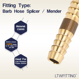 LTWFITTING Brass Barb Splicer Mender 5/16-Inch ID Hose Fitting Air Water Fuel Hose Joiner(Pack of 50)