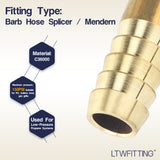 LTWFITTING Brass Barb Splicer Mender 3/8-Inch ID Hose Fitting Air Water Fuel Boat(Pack of 25)