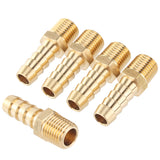 LTWFITTING 3/8-Inch Hose Barb x 1/4-Inch Male NPT Brass Coupler/Connector Fitting Fuel Gas(Pack of 5)