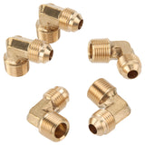 LTWFITTING Brass Flare3/8 Inch OD x 3/8 Inch Male NPT 90 Degree Elbow Tube Fitting (Pack of 5)