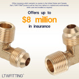 LTWFITTING Brass Flare3/8 Inch OD x 3/8 Inch Male NPT 90 Degree Elbow Tube Fitting (Pack of 5)