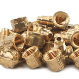 LTWFITTING Brass 1/4 Inch OD x 1/4 Inch Female NPT 45 Deg Flare 90 Degree Flare Elbow Tube Fitting(Pack of 250)