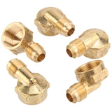 LTWFITTING Brass 1/2 Inch OD x 3/4 Inch Female NPT 45 Deg Flare 90 Degree Flare Elbow Tube Fitting(Pack of 5)