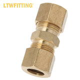 LTWFITTING Assortment Kit Tube OD 3/8" 7/16" 1/2" 5/8" Brass Compression Union Set (Pack of 25)