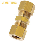 LTWFITTING Assortment Kit Tube OD 3/8" 7/16" 1/2" 5/8" Brass Compression Union Set (Pack of 25)