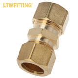 LTWFITTING Assortment Kit Tube OD 3/8" 7/16" 1/2" 5/8" Brass Compression Union Set (Pack of 25)