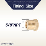 LTWFITTING Lead Free Brass Pipe Hex Head Plug Fittings 3/8 Inch Male NPT Air Fuel Water (Pack of 25)