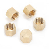 LTWFITTING Lead Free Brass Pipe Cap Fittings 3/8 Inch Female NPT Air Fuel Water (Pack of 5)