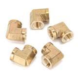 LTWFITTING Lead Free Brass Pipe Fitting 90 Deg 1/4 Inch Female NPT Elbow Air Fuel Water(Pack of 5)