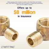 LTWFITTING Lead Free Brass Pipe 90 Deg 1/4 Inch NPT Street Elbow Forged Fitting (Pack of 25)