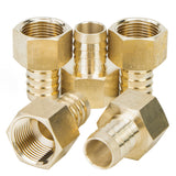 LTWFITTING Lead Free Brass Fitting Coupler/Adapter 3/4 Inch Hose Barb x 3/4 Inch Female NPT Fuel Gas Water (Pack of 5)