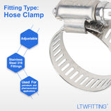 LTWFITTING 14-27mm Stainless Steel 316 Hose Clamp, Adjustable Worm Gear Clamps for Automotive Radiator Fuel Line Plumbing Intercooler and Mechanical Applications (Pack of 30)