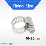 LTWFITTING 11-20mm Stainless Steel 304 Hose Clamp, Adjustable Worm Gear Clamps for Automotive Radiator Fuel Line Plumbing Intercooler and Mechanical Applications (Pack of 1500)