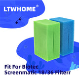 LTWHOME Replacment Foam Filter Sponge Set Fit for Oase Biotec Screenmatic 18/36 Filter (8 x Blue Coarse and 8 x Green Fine Foams)