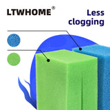 LTWHOME Replacment Foam Filter Sponge Set Fit for Oase Biotec Screenmatic 18/36 Filter (8 x Blue Coarse and 8 x Green Fine Foams)