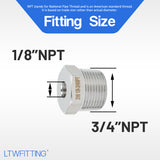 LTWFITTING Bar Production Stainless Steel 316 Pipe Hex Bushing Reducer Fittings 3/4 Inch Male x 1/8 Inch Female NPT Fuel Water Boat (Pack of 100)