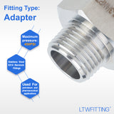 LTWFITTING Bar Production Stainless Steel 316 Pipe Fitting 3/4 Inch Female x 1/2 Inch Male NPT Adapter Air Fuel Water (Pack of 25)