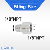 LTWFITTING Bar Production Stainless Steel 316 Pipe Fitting 1/8 Inch Female x 1/8 Inch Male NPT Adapter Air Fuel Water (Pack of 25)